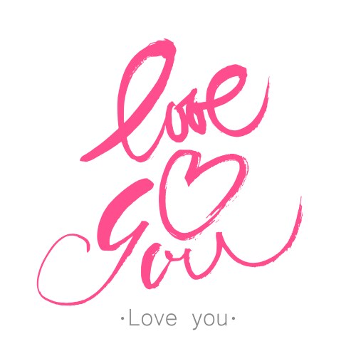 Love you heart brush vector image