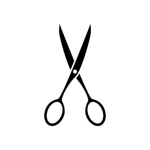 black scissors icon vector image