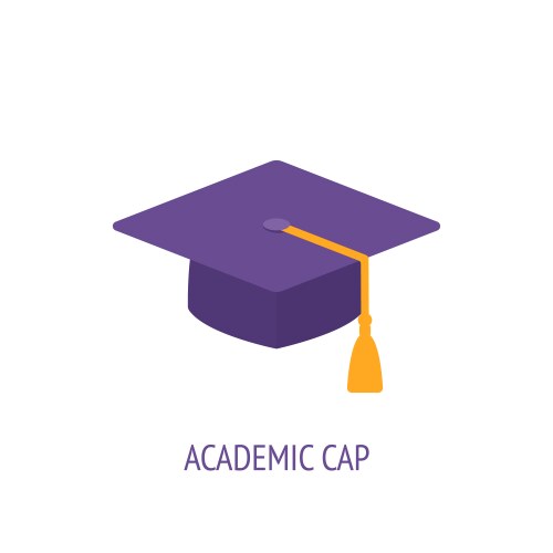 Square academic cap flat icon scientist hat vector image