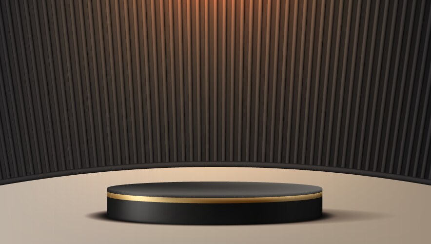 3d product display podium with black panels vector image