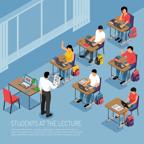 higher education isometric vector image