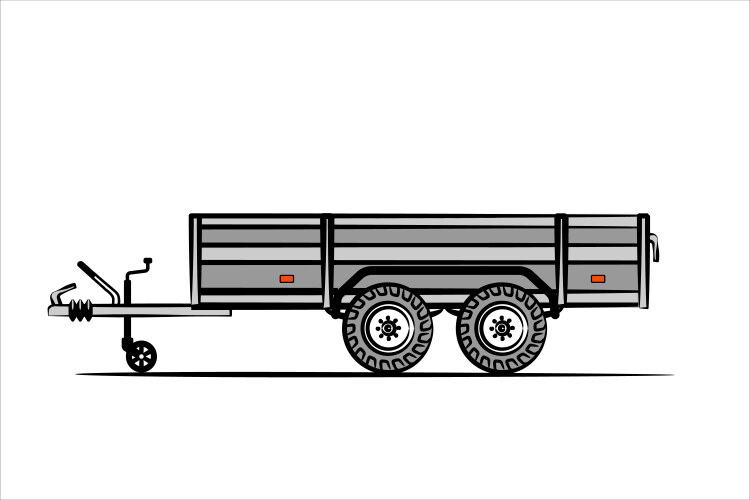 Open car trailer with awning vector image