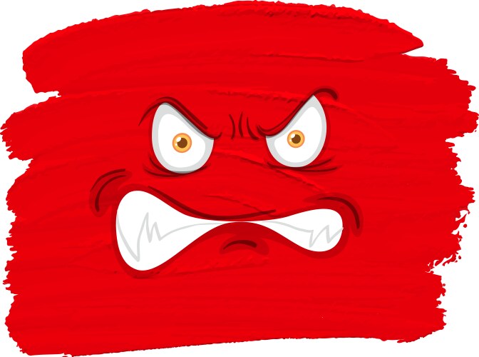 Red angry monster face vector image