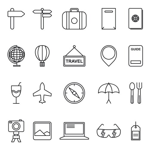 Travel icons vector image