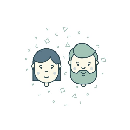 Man woman user icons vector image