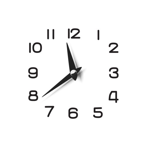 Clock dial with pointers and numerical symbols vector image