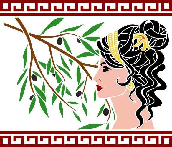 aphrodite and olive branch vector image