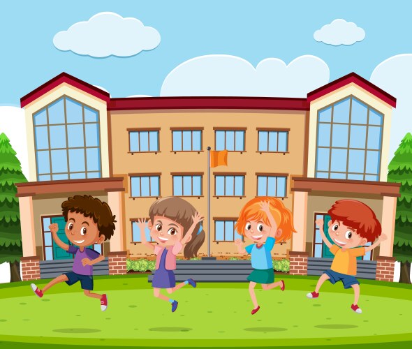 Student at school yard vector image