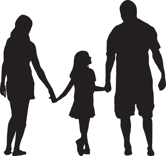 Family silhouette vector image