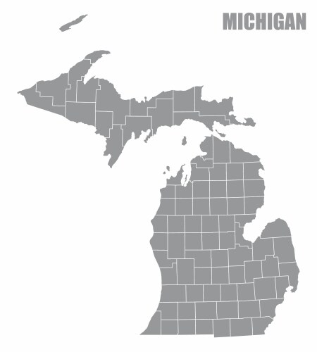 Michigan county map vector image