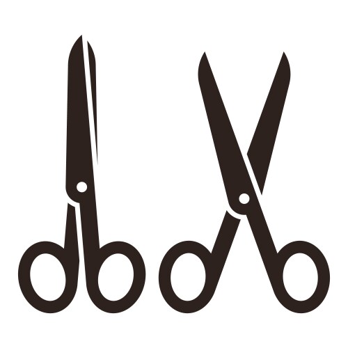 open and closed scissors vector image