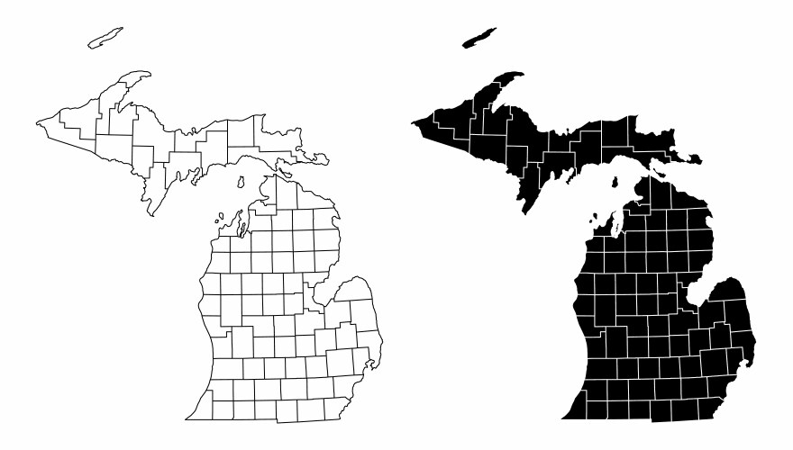 Michigan county maps vector image