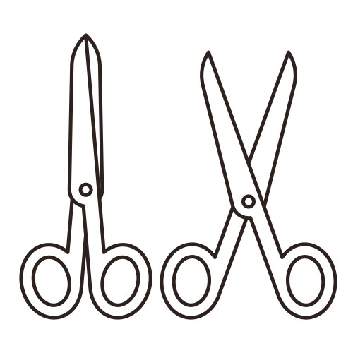 open and closed scissors vector image