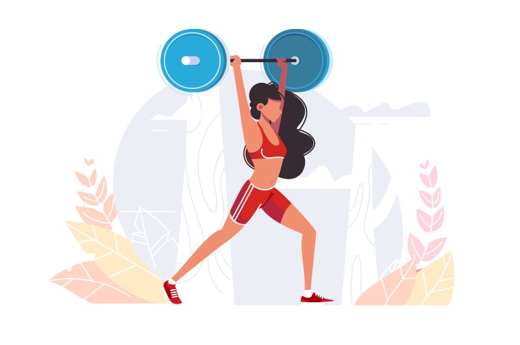 Female weightlifting strength vector image