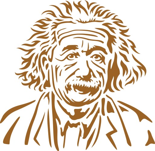 Albert einstein face printable stencil art vector image