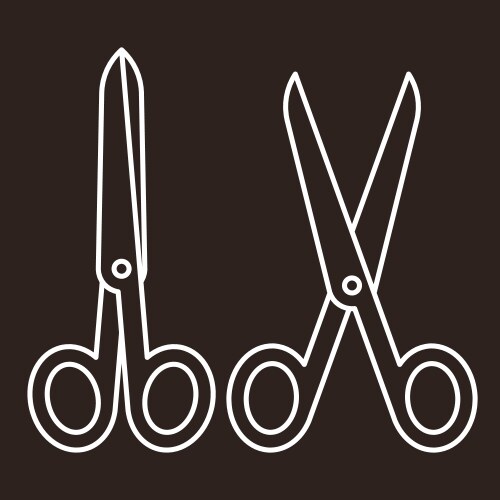 open and closed scissors vector image