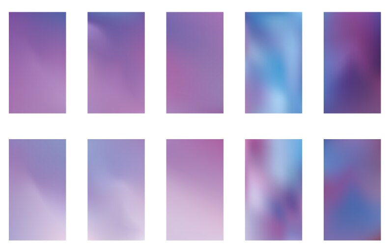 Set of blurred nature dark purple violet pink vector image