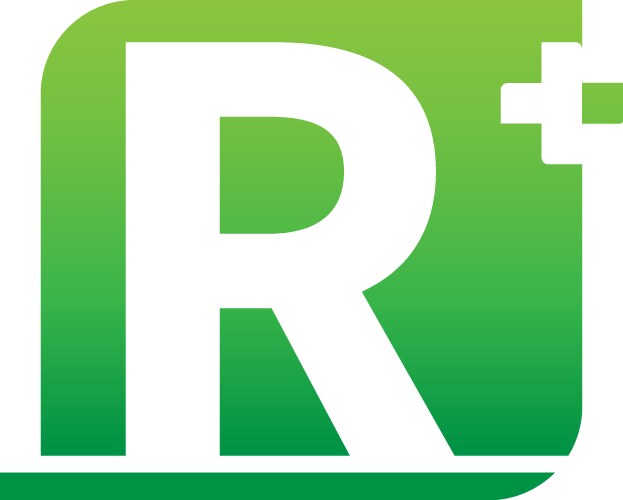 Letter r logo icon with medical cross design vector image