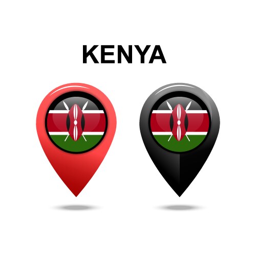 Kenya location icon flag vector image