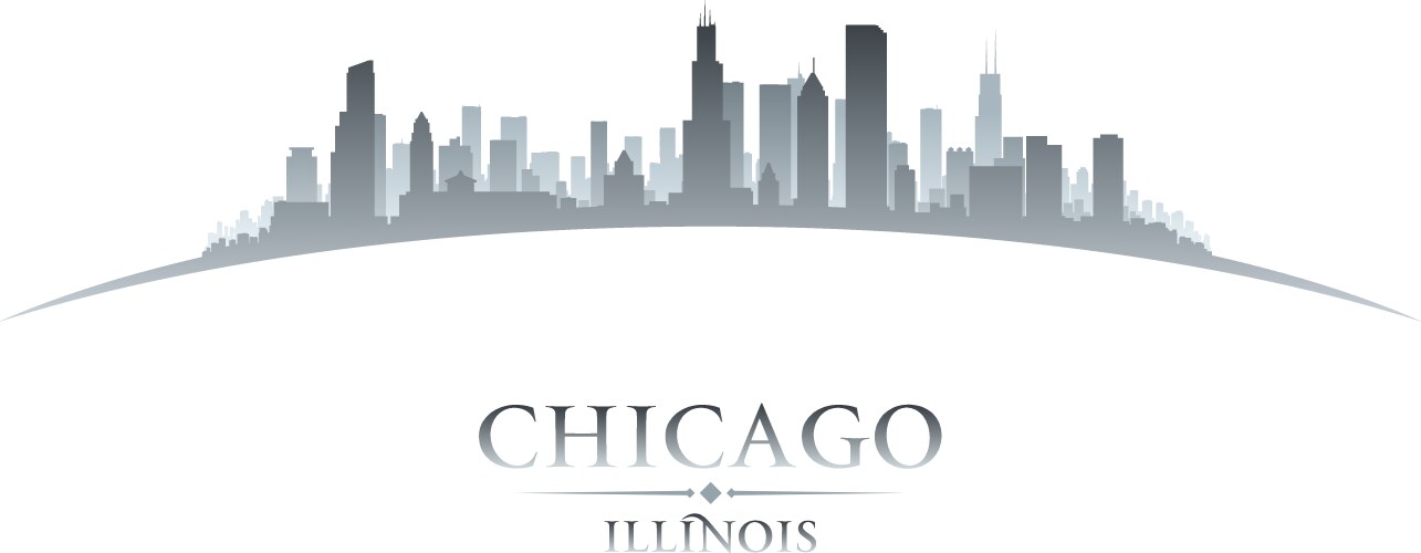 Chicago illinois city skyline silhouette vector image