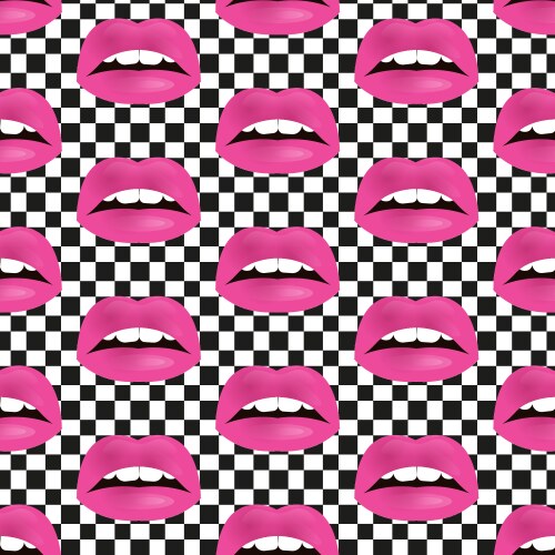 Glamour seamless lip pattern vector image