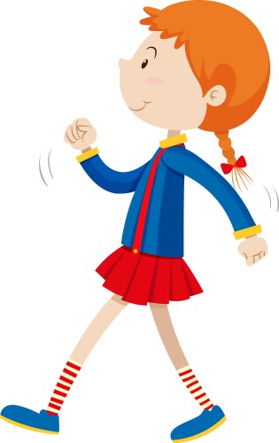 Little girl walking alone vector image