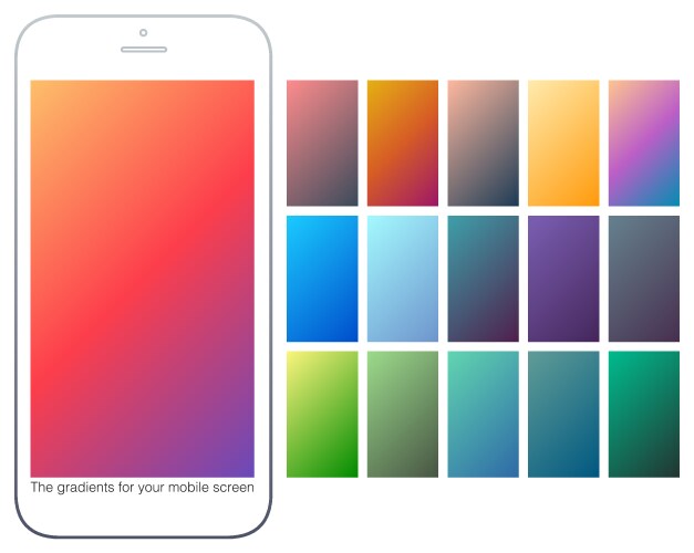 Soft color gradient backgrounds set vector image