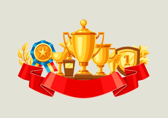 Awards and trophy background vector image