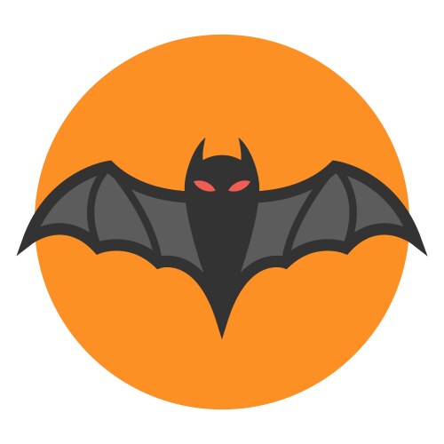 Bat icon flat vector image