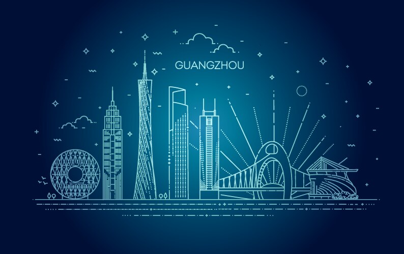 guangzhou skyline vector image