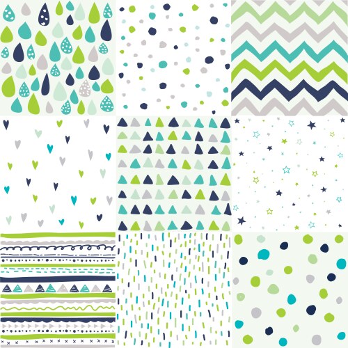 Hand drawn geometric patterns vector image