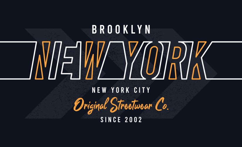 new york brooklyn design for t-shirt stylish tee vector image