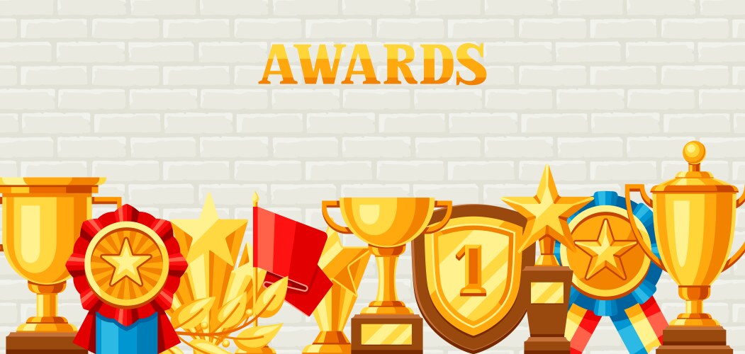 Awards and trophy background vector image