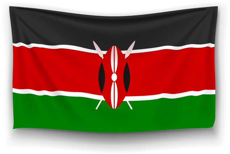 Flag kenya 1 vector image