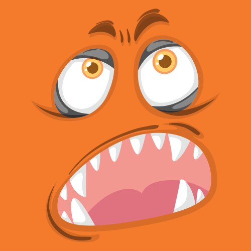 An angry monster face vector image