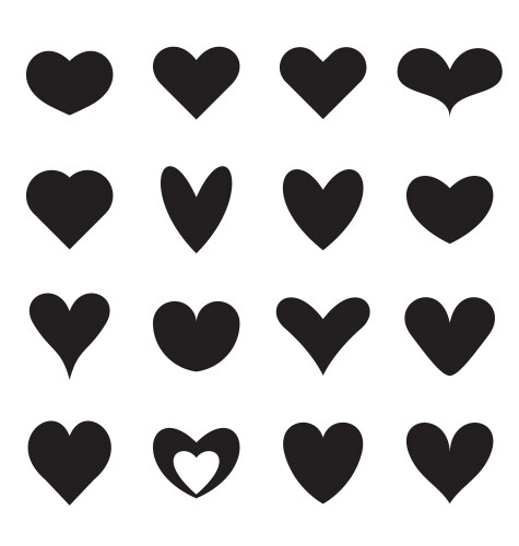 Heart symbol shapes vector image