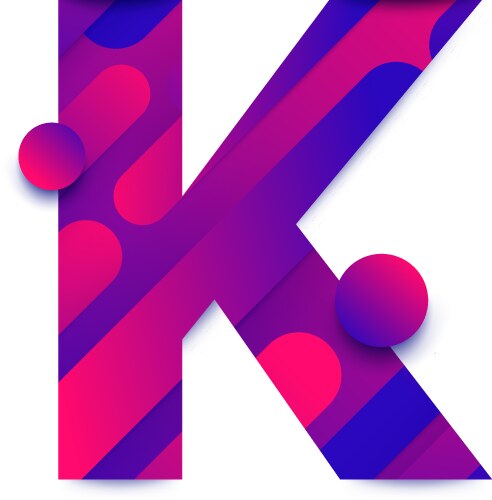 Alphabet bg gradients k vector image