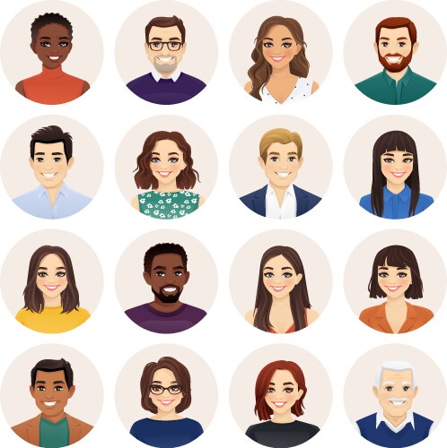 People avatar set men and women collection vector image