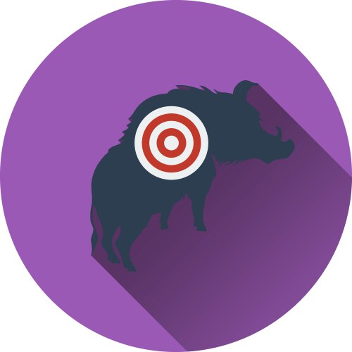 icon of boar silhouette with target vector image