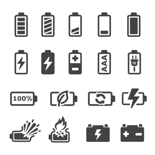 battery icon vector image