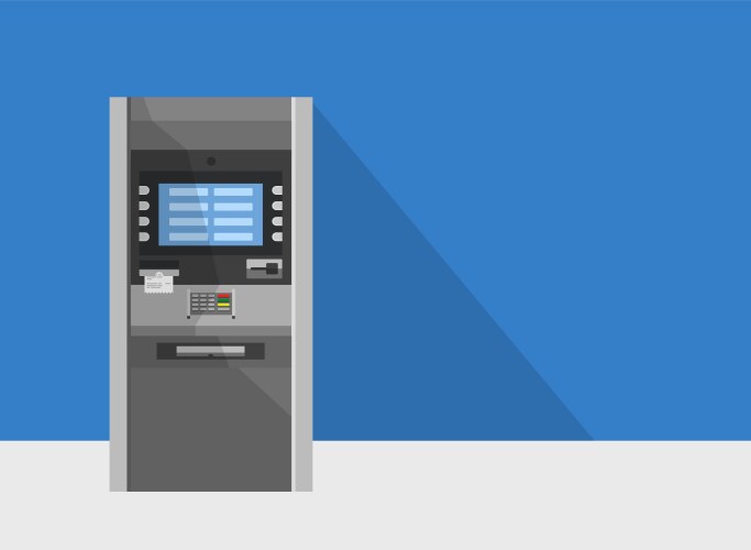 Atm machine in bank or office vector image