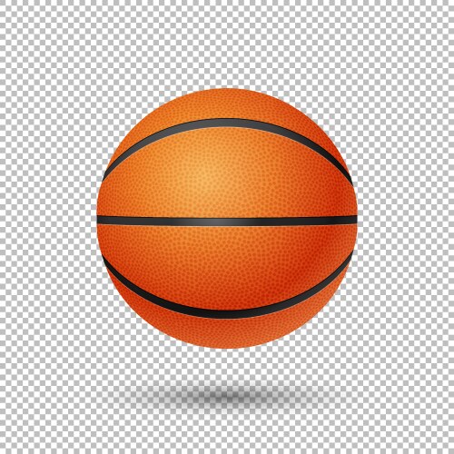 Realistic flying basketball closeup vector image