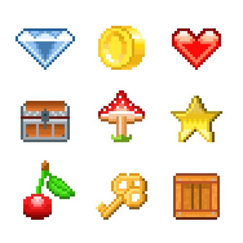 Pixel objects for game vector image