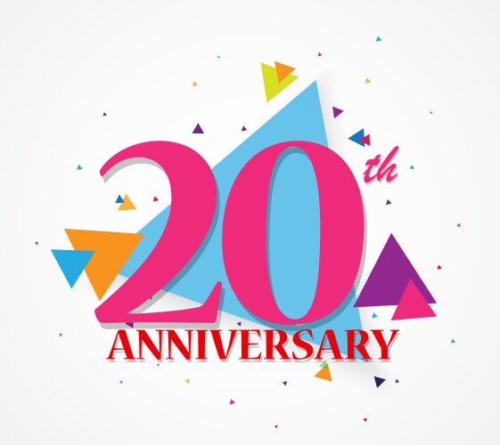 Happy anniversary celebration with triangle shape vector image