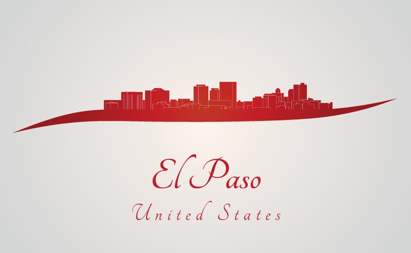 El paso skyline in red vector image