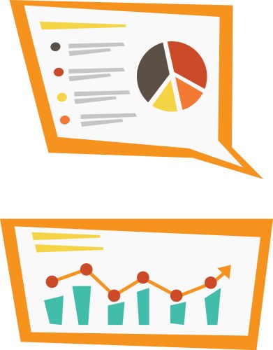 Linear and pie charts vector image