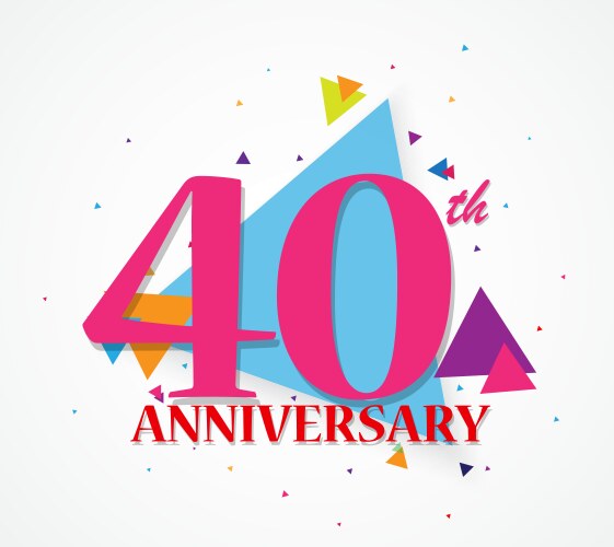 Happy anniversary celebration with triangle shape vector image