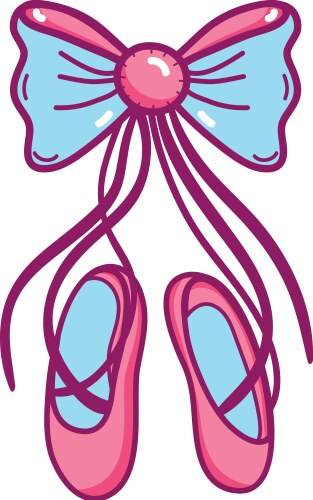 Ballet shoes and bowtie design vector image