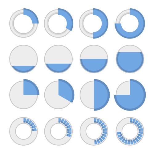 Round infographic elements and pie charts set vector image