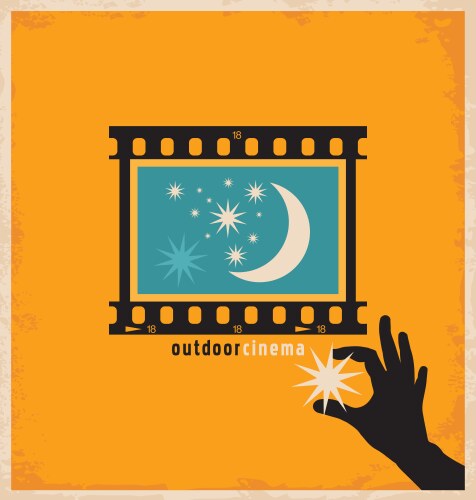 Creative design concept for outdoor cinema vector image